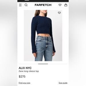 NWT ALIX NYC | Zane top in navy, size small